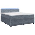 vidaXL Posteľ boxspring s matracom Tmavosivá 160 x 200 cm Zamat