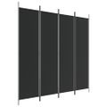 vidaXL 4-panelový paraván čierny 200x200 cm látkový