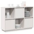 vidaXL Komoda biela 110,5x35x80 cm borovicový masív