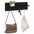 vidaXL Vešiak na stenu Nástenná montáž Čierny dub 60 x 10,5 x 18 cm
