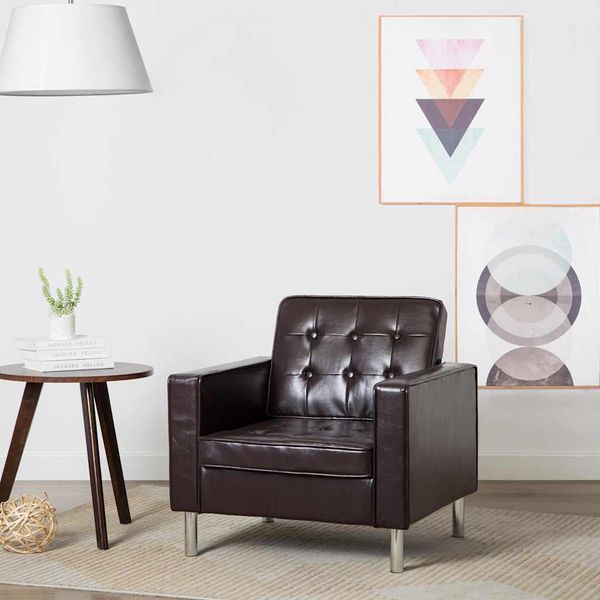 vidaXL Kreslo hnedé 75x70x75 cm umelá koža