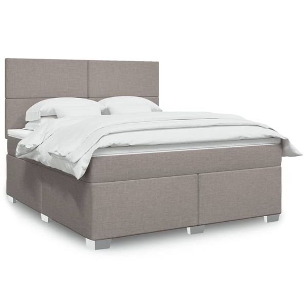 vidaXL Posteľný rám boxspring s matracom sivohned 180x200 cm látka