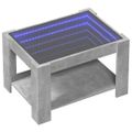 vidaXL Konferenčný stolík s LED betónový 73x53x45cm kompozitné drevo