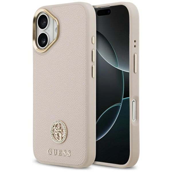 Puzdro Guess pre iPhone 17 HC MAGSAFE PU S/ ZRNITÝM PU STRASS LOGO ružová