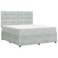 vidaXL Posteľ boxspring s matracom Svetlosivá 180 x 200 cm Zamat