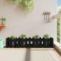 vidaXL Vyvýšený záhon s dizajnom plotu čierny 150x30x30 cm borovica