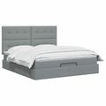 vidaXL Ottoman posteľ s matracom a LED Svetlosivá 140 x 190 cm Látka