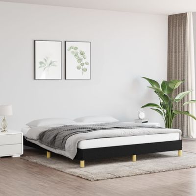 vidaXL Posteľ bez matraca čierny 180x200 cm látka