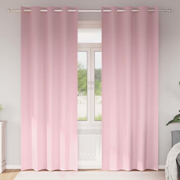 vidaXL Záclony na zatemnenie s krúžkami 2 pcs Detská ružová