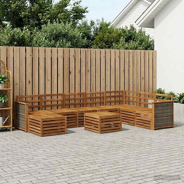 vidaXL Záhradná súprava gaučov 7 pcs Prírodná Pevné akáciové drevo