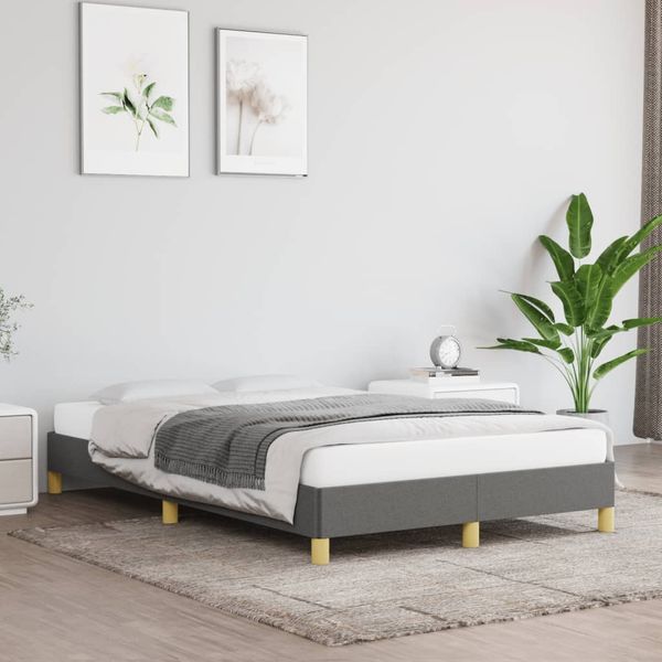 vidaXL Posteľ bez matraca tmavosivá 120x190 cm látka