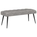 vidaXL Lavica s gombíkovým prešívaním Svetlosivá 110 x 40 x 46 cm