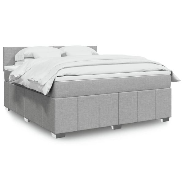 vidaXL Boxspring posteľ s matracom bledosivá 180x200 cm látka