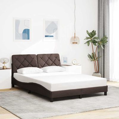 vidaXL Rám postele bez matraca tmavohnedá 120x200 cm látka