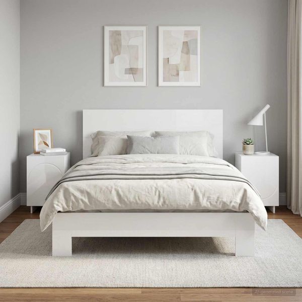 vidaXL Nočný stolík 2 pcs Biela s vysokým leskom 33,5 x 34,5 x 50 cm