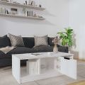 vidaXL Konferenčný stolík lesklý biely 102x50x36 cm kompozitné drevo