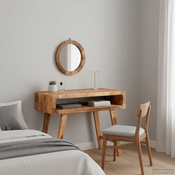 vidaXL Toaletný stolík Hnedá 90 x 76 x 45 cm Masívne mango drevo