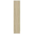 vidaXL Vitrína, biela a dub sonoma 82,5x30,5x150 cm, kompozitné drevo