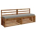vidaXL Vankúš na lavičku SOEST 100% polyester Sivá 170 x 40 x 8 cm