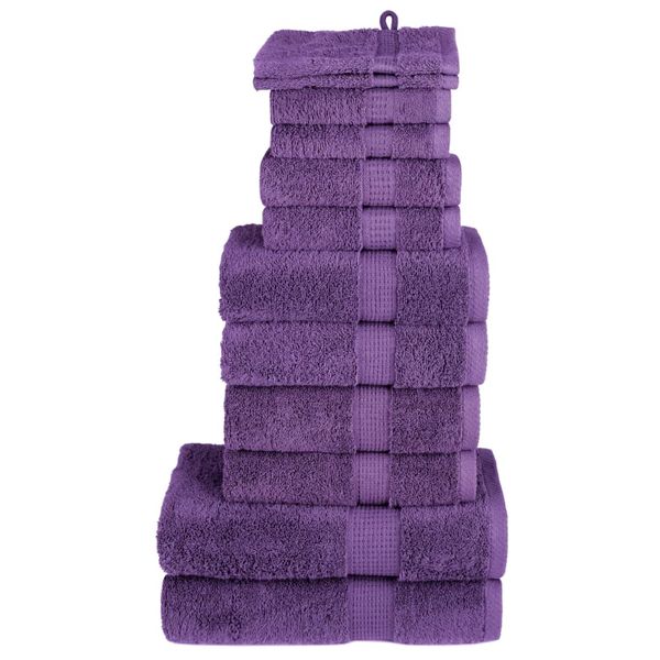 vidaXL 12-dielna prémiová sada uterákov SOLUND fialová 600 g/m²