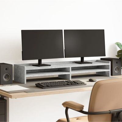 vidaXL Stojan na monitor betónovosivý 100x24x16 cm kompozitné drevo