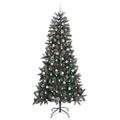 vidaXL Umelý vianočný stromček Zelená 240 cm PVC, plast a oceľ
