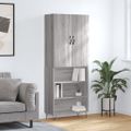 vidaXL Vysoká skrinka sivý dub sonoma 69,5x34x180 cm spracované drevo