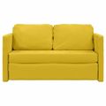 vidaXL Podlahová rozkladacia pohovka 2v1 tmavožltá 122x204x55cm zamat