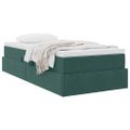 vidaXL Postel s úložným prostorem a matrací Tmavozelená 90 x 190 cm