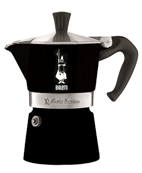 0004952 Bialetti MOKA EXPRESS ČIERNA NA 3 ŠÁLKY