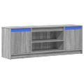 vidaXL TV stolík s LED sivý sonoma 139,5x34x50 cm kompozitné drevo
