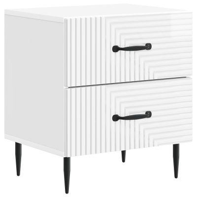vidaXL Nočný stolík Biela s vysokým leskom 43 x 34,5 x 47,5 cm