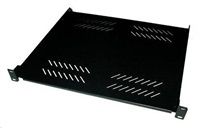XtendLan 19" police s perforáciou 1U/280mm, nosnosť 25kg, čierna
