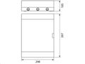 Rozvodný SRn-24/B (N+PE) IP40 plastový 2x12 stenný / biely dvierka