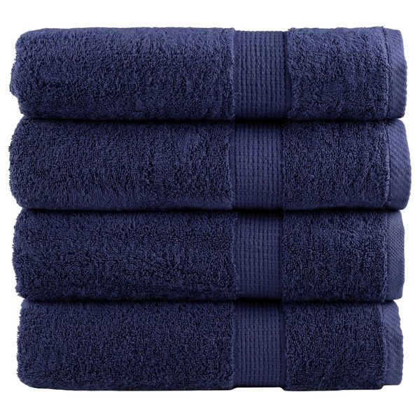 vidaXL Prémiové utierky na ruky SOLUND 4 ks námornícka modrá 50x100 cm 600 g/m²