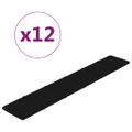 vidaXL Nástenné panely 12 ks čierne 90x15 cm zamat 1,62 m²