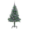 vidaXL Umelý vianočný stromček, snehom obalený, s LED svetlom 150 cm