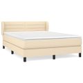vidaXL Boxspring posteľ s matracom krémový 140x190 cm látka