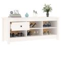 vidaXL Skrinka na topánky biela 110x38x45,5 cm masívna borovica