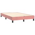 vidaXL Posteľný rám s boxspringom ružový 120x200 cm zamat