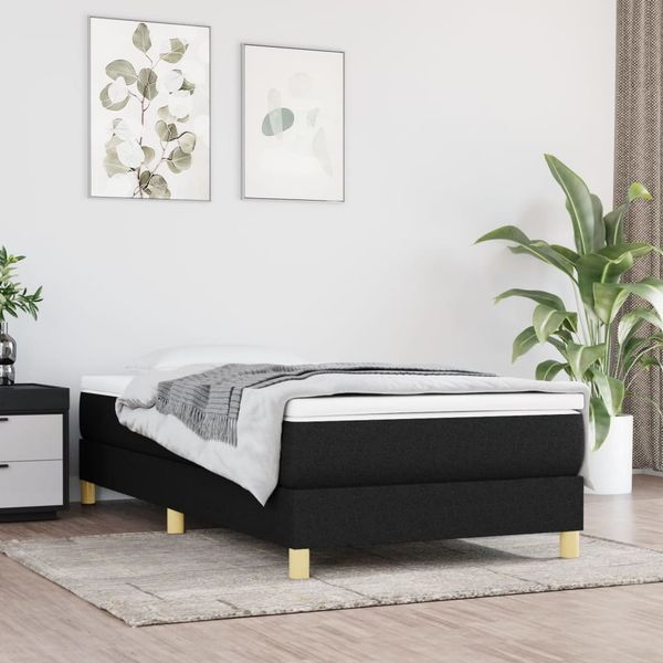 vidaXL Posteľný rám s boxspringom čierny 100x200 cm látka