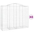 vidaXL Oblúkové gabiónové koše 8ks 200x50x160/180cm pozinkované železo