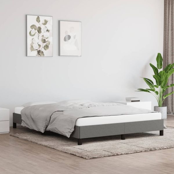 vidaXL Posteľ bez matraca tmavosivá 140x200 cm látka