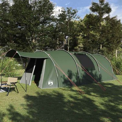 vidaXL Tunelový stan pre 4 osoby Zelená a biela 740 x 370 x 220 cm