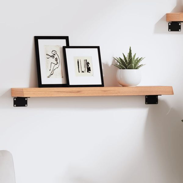 vidaXL Nástenná polica bledohnedá 60x10x4 cm ošetrený dubový masív