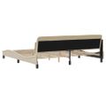 vidaXL Rám postele Dover krémová 200x200 cm látka