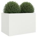 vidaXL Kvetináč biely 62x47x46 cm oceľ