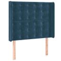 vidaXL Posteľný rám boxsping matrac a LED tmavomodrý 90x190 cm zamat