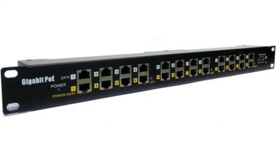 POE Gigabitový Patch panel Cat5 19'' 12port 1U