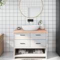 vidaXL Kúpeľňová doska 100x60x(2-4) cm neošetrený masív
